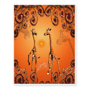 Funny cartoon giraffe temporary tattoos