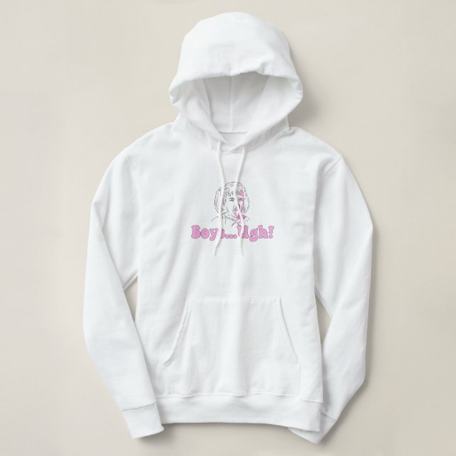 Funny cartoon girl meme - "boys...Ugh!" Hoodie (Design Front)