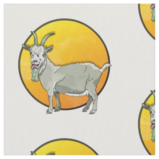 Funny cartoon goat fabric (Close Up)