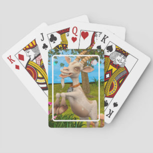 Funny Cartoon Goat Garden Animal Art Poker Cards