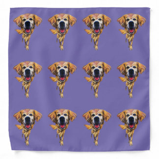 Funny Cartoon Golden Retriever Head Scarf Bandana