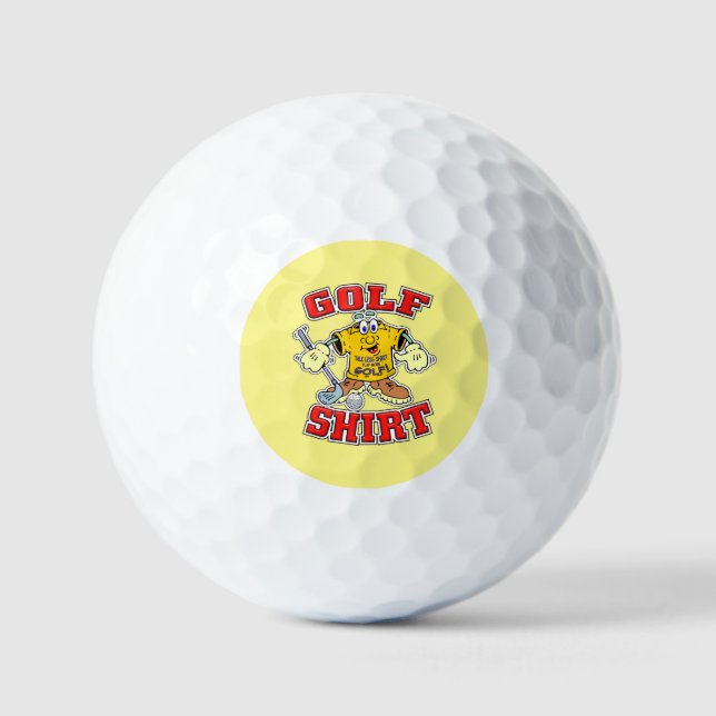 Funny Cartoon Golf Shirt Gift for Golfers Balls (Front)