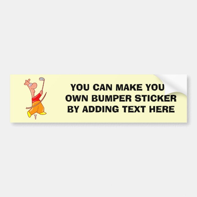 Funny Cartoon Golfer T-shirts and Gifts Bumper Sticker (Front)