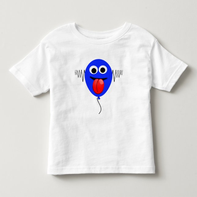 Funny Cartoon Goofy Face Fly Away Balloon Childs Toddler T-shirt (Front)