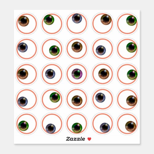 Funny Cartoon Googly Eyeballs Sticker Set