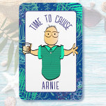 Funny Cartoon Gray Hair Mature Man Cruise Door  Magnet<br><div class="desc">This funny cartoon magnet for him is perfect for your door as you cruise or relax on a beach vacation. You can customize this magnet with your name and message! Look for my collection featuring men and women to mix and match magnets and other souvenirs to make your trip memorable...</div>