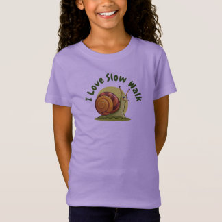 Funny Cartoon Green Snail Loves Slow Walking T-Shirt