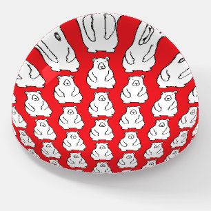 Funny Cartoon Grizzly Polar Bears Red Paperweight