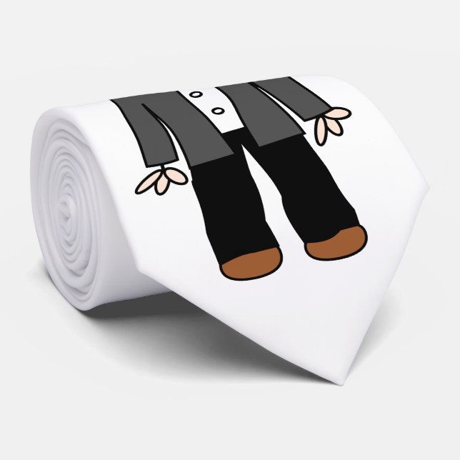 Funny cartoon groom neck tie (Rolled)