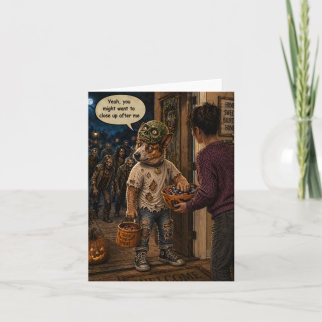 Funny Cartoon Halloween Card (Front)