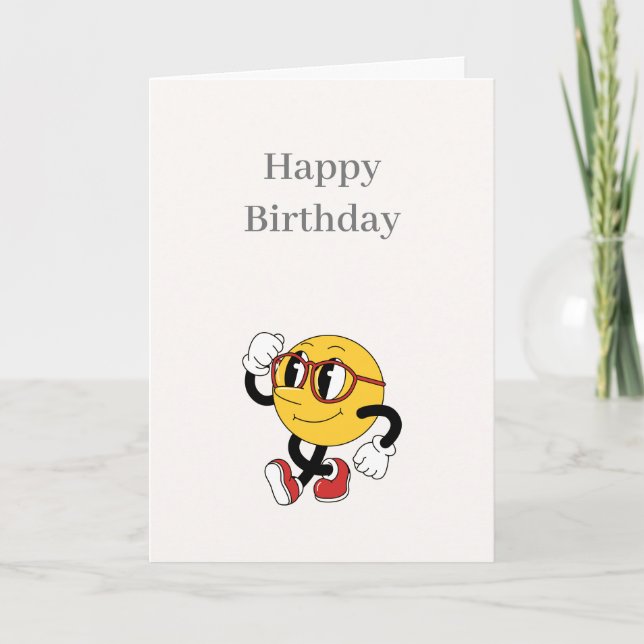 Funny Cartoon Happy Birthday card (Front)