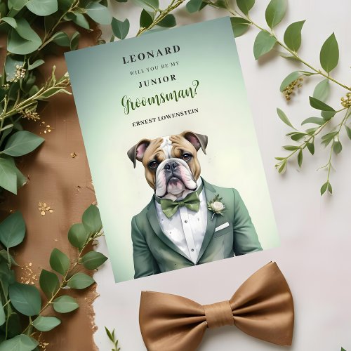 Funny Cartoon Humanoide Bulldog JR Groomsman