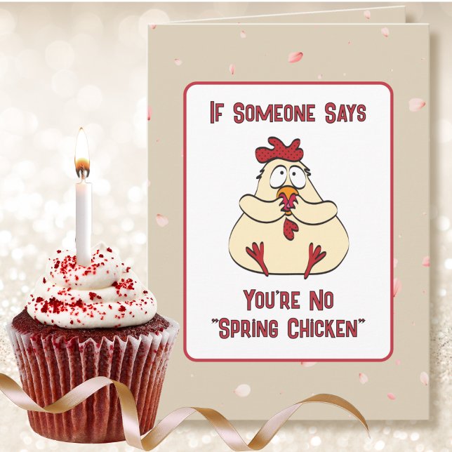Funny Cartoon Humorous Saying Chicken Birthday  Card (Creator Uploaded)