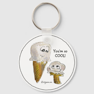 Funny Cartoon Ice Cream Cones Keychain
