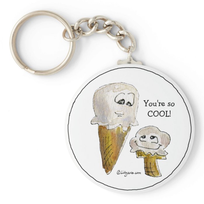 Funny Cartoon Ice Cream Cones Keychain