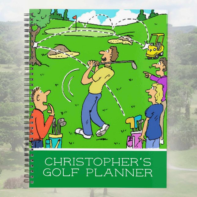 Funny cartoon illustration of golfers. planner (Creator Uploaded)