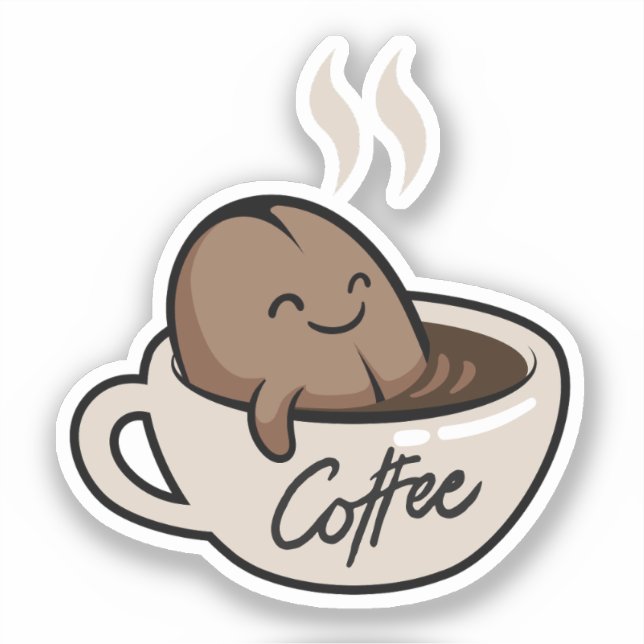Funny cartoon in coffee mug Humor Scrapbook Sticker (Front)