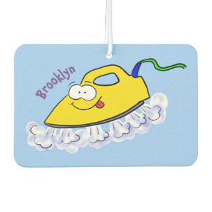 Funny cartoon iron laundry illustration air freshener
