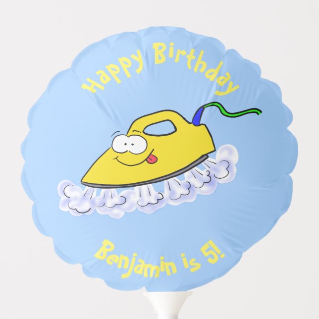 Funny cartoon iron laundry illustration balloon (Front)