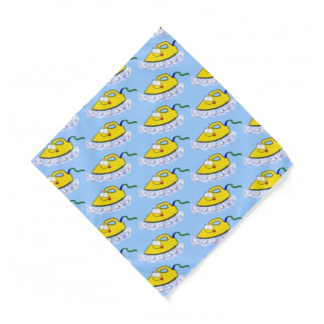 Funny cartoon iron laundry illustration  bandana (Front)