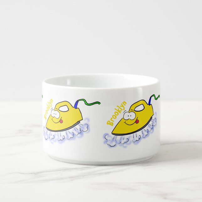 Funny cartoon iron laundry illustration bowl (Center)