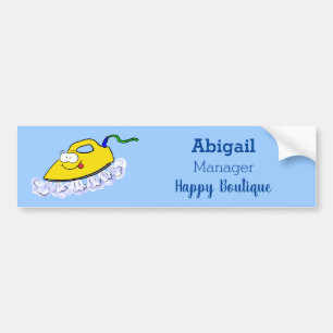 Funny cartoon iron laundry illustration bumper sticker