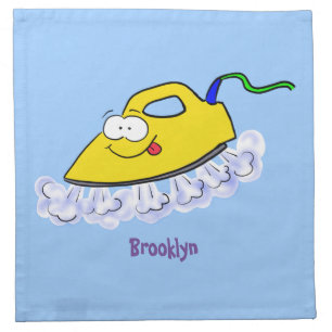 Funny cartoon iron laundry illustration cloth napkin
