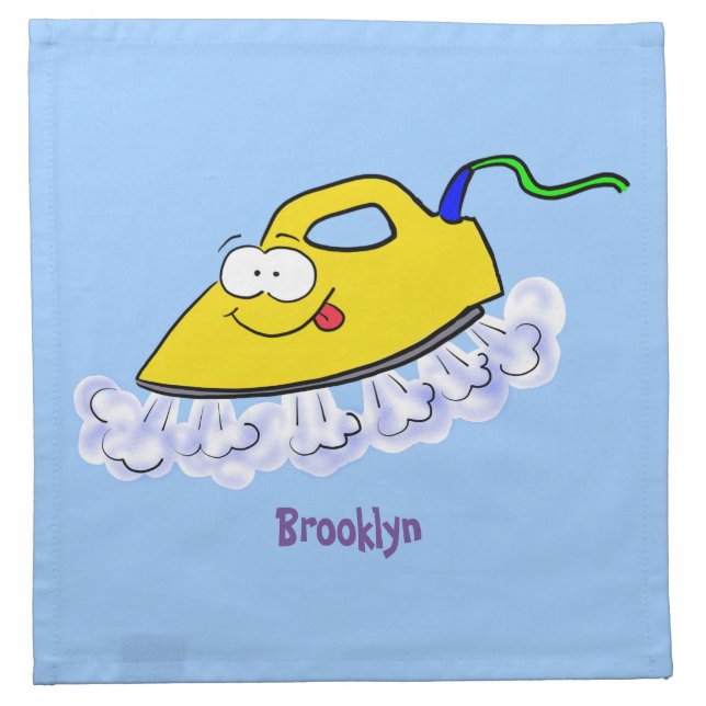Funny cartoon iron laundry illustration cloth napkin (Front)