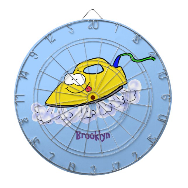 Funny cartoon iron laundry illustration dart board (Front)