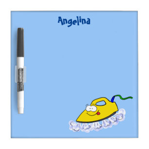 Funny cartoon iron laundry illustration dry erase board
