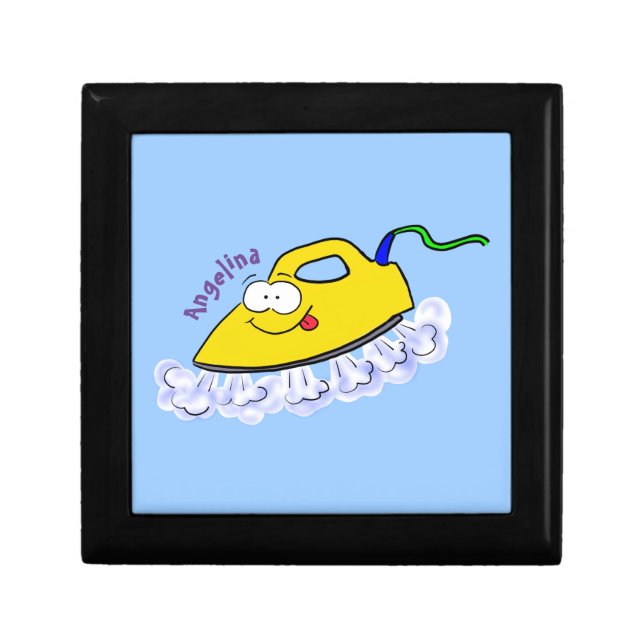 Funny cartoon iron laundry illustration gift box (Front)