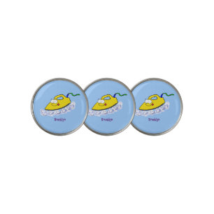Funny cartoon iron laundry illustration golf ball marker