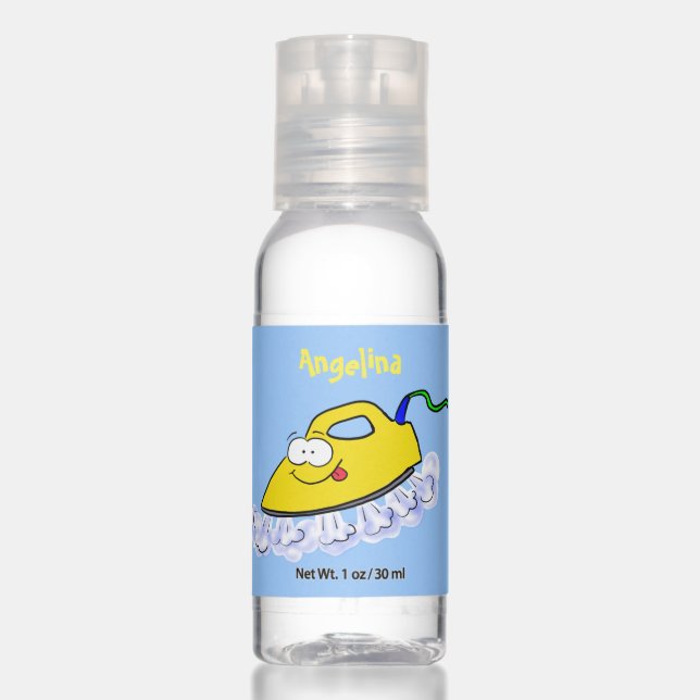 Funny cartoon iron laundry illustration hand sanitizer (Front)
