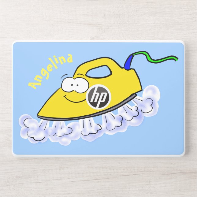 Funny cartoon iron laundry illustration HP laptop skin (Front)