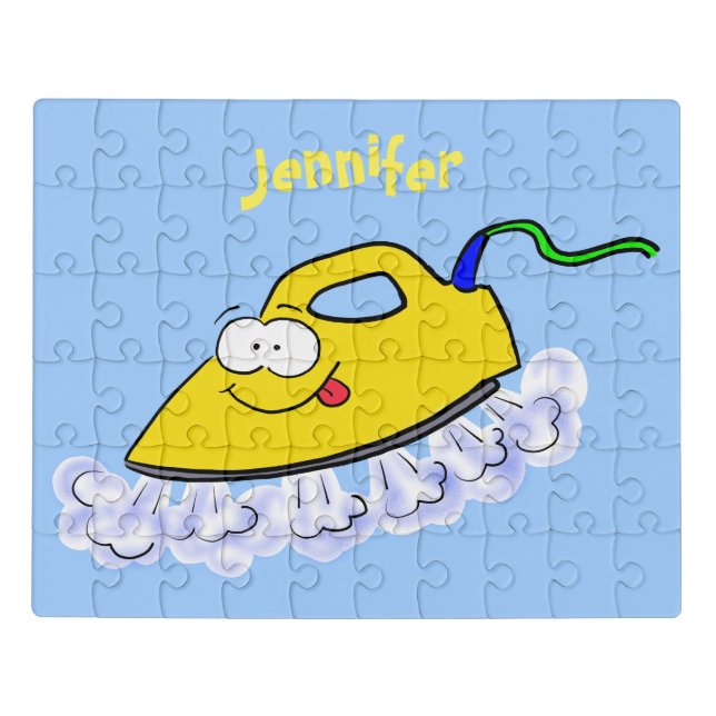 Funny cartoon iron laundry illustration jigsaw puzzle (Puzzle Horizontal)