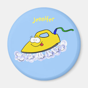 Funny cartoon iron laundry illustration magnet