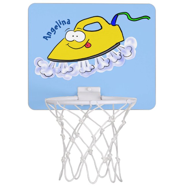 Funny cartoon iron laundry illustration mini basketball hoop (Front)
