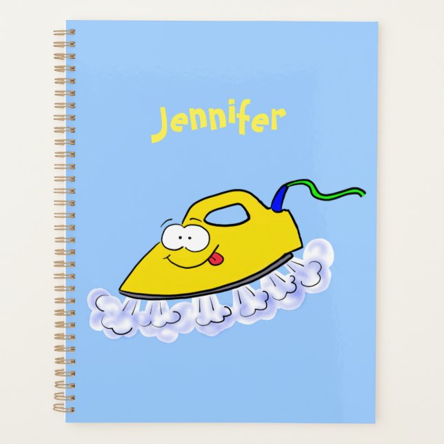 Funny cartoon iron laundry illustration planner (Front)