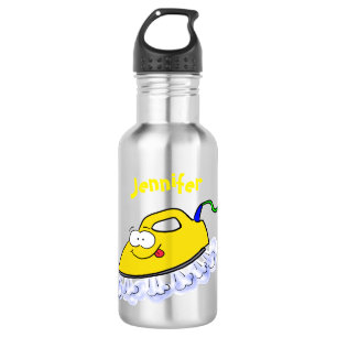 Funny cartoon iron laundry illustration stainless steel water bottle