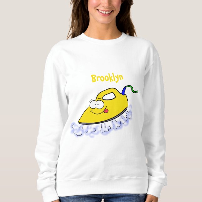 Funny cartoon iron laundry illustration sweatshirt (Front)
