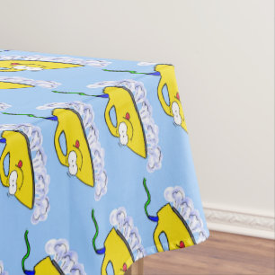 Funny cartoon iron laundry illustration tablecloth