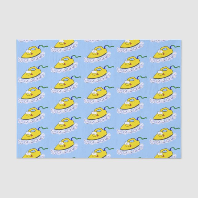Funny cartoon iron laundry illustration tissue paper (Front)