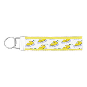 Funny cartoon iron laundry illustration  wrist keychain