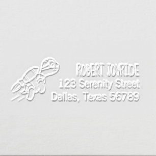 Funny Cartoon Jetpack Turtle Address Embosser