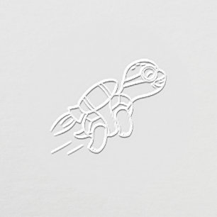 Funny Cartoon Jetpack Turtle Embosser