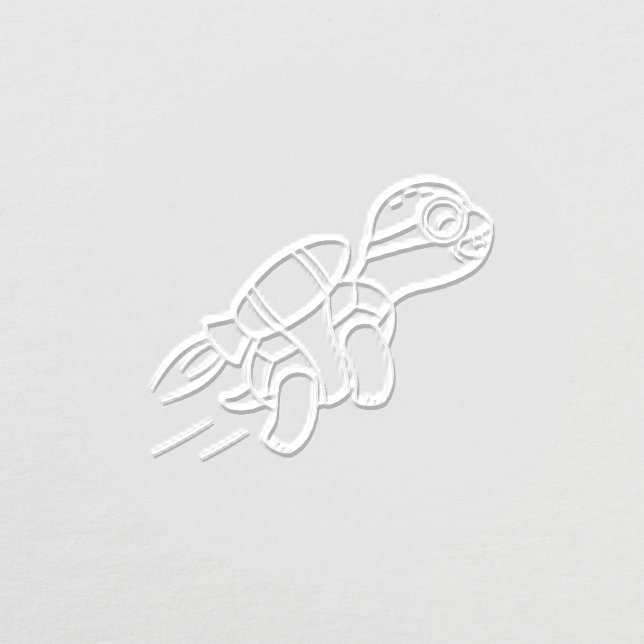 Funny Cartoon Jetpack Turtle Embosser (Design)