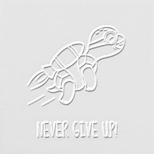Funny Cartoon Jetpack Turtle Motivational Embosser