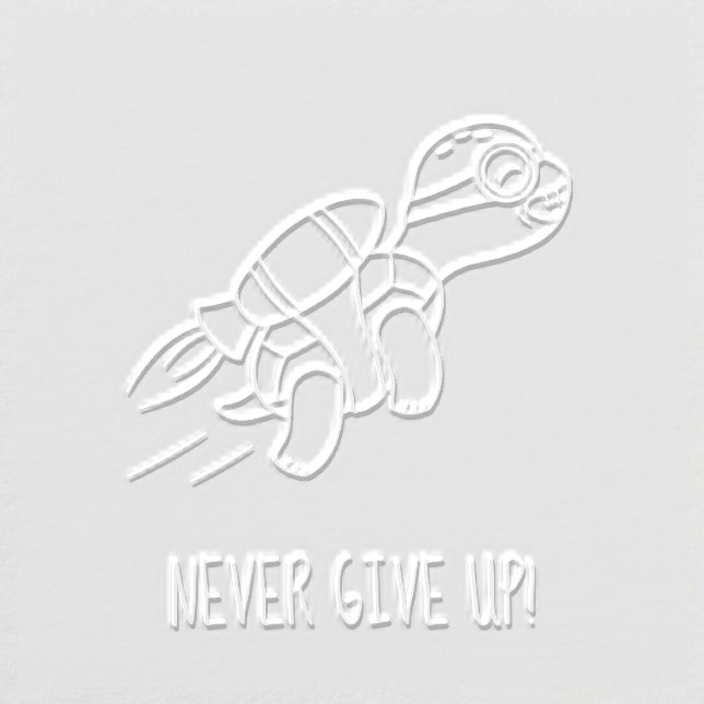 Funny Cartoon Jetpack Turtle Motivational  Embosser (Design)