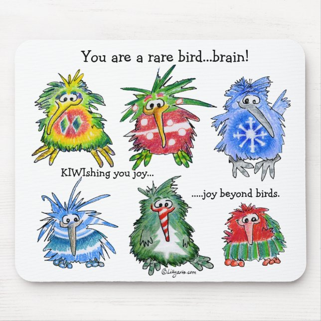 Funny Cartoon Kiwi Christmas Gift Mousepad (Front)