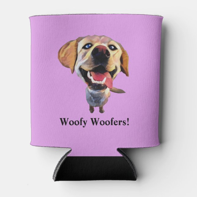 Funny Cartoon Labrador Retriever Can Cooler (Front)